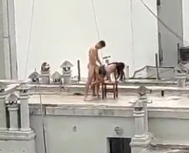 Sexy Teen Stripping On The Roof