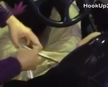 Fat Brunette Is Having Anal Sex In The Driver's Car, While Anyone Can See Them